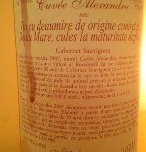 eticheta CUvee Alexandru