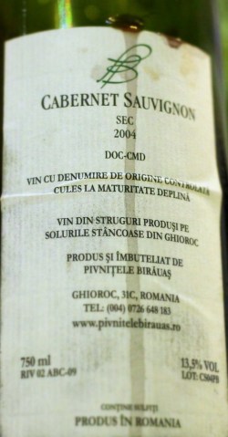 Pivnitele Birauas Cabernet 2004