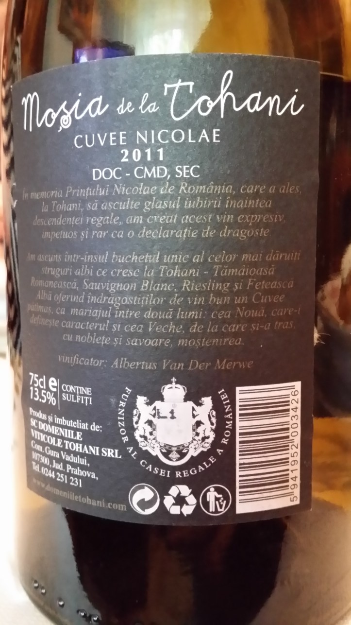 eticheta Cuvee Nicolae 2011